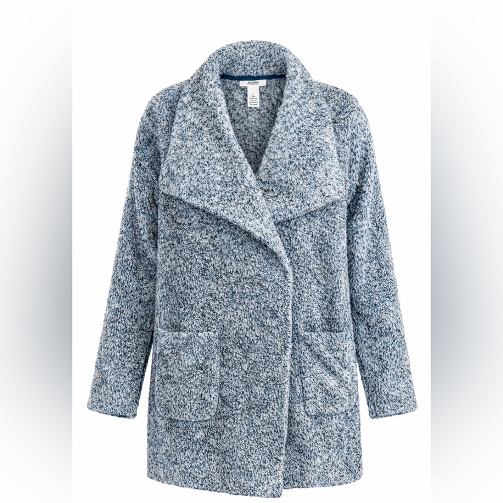 Alfani Heathered Light Blue Teddy Jacket